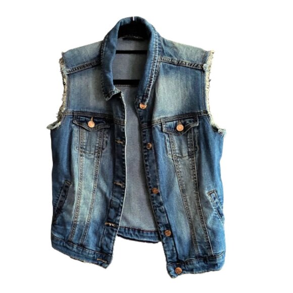 🌼host pick🌼 MNG distressed  frayed denim vest - Picture 12 of 13